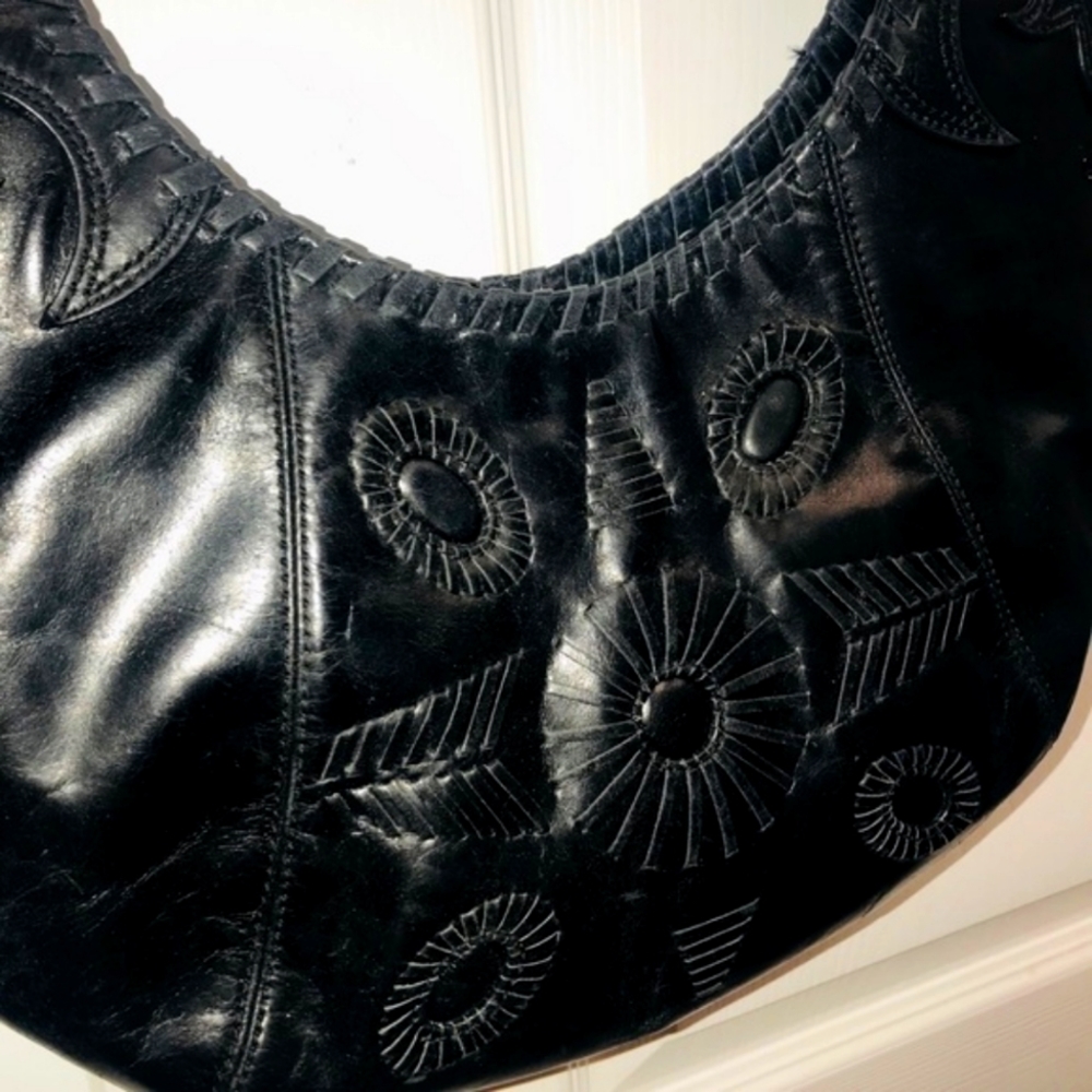 BCGirls black leather hobo bag